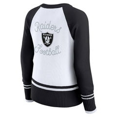 WEAR by Erin Andrews Women's Colorblock Raglan Sweater - Las Vegas Raiders
