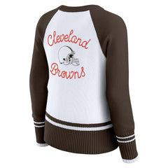 WEAR by Erin Andrews Women's Colorblock Raglan Sweater - Cleveland Browns