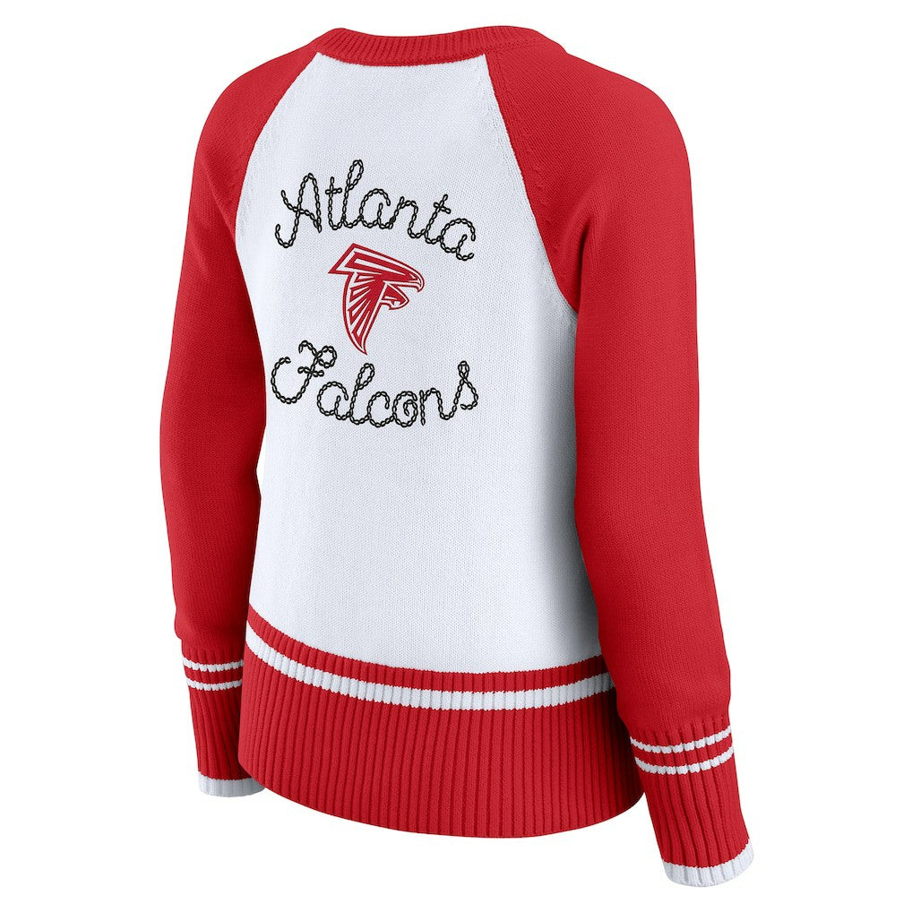 WEAR by Erin Andrews Women's Colorblock Raglan Sweater - Atlanta Falcons
