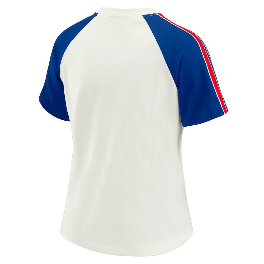 WEAR by Erin Andrews Women's Sleeve Stripe Distressed Raglan T-Shirt - Buffalo Bills T-shirts