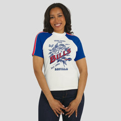 WEAR by Erin Andrews Women's Sleeve Stripe Distressed Raglan T-Shirt - Buffalo Bills T-shirts