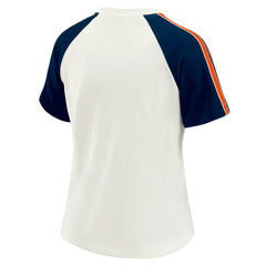 WEAR by Erin Andrews Women's Sleeve Stripe Distressed Raglan T-Shirt - Denver Broncos T-shirts