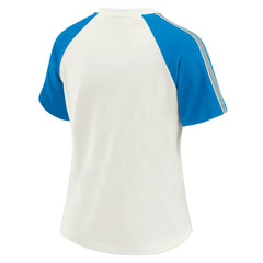 WEAR by Erin Andrews Women's Sleeve Stripe Distressed Raglan T-Shirt - Detroit Lions T-shirts