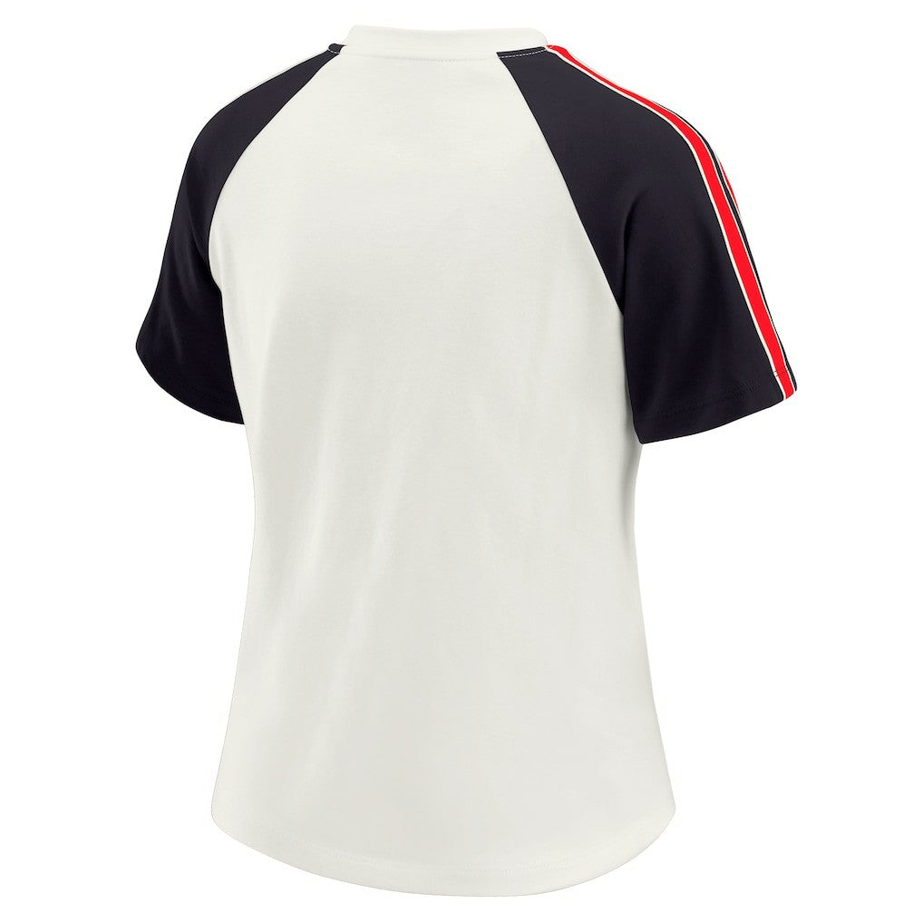 WEAR by Erin Andrews Women's Sleeve Stripe Distressed Raglan T-Shirt - Houston Texans T-shirts