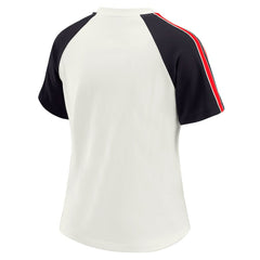 WEAR by Erin Andrews Women's Sleeve Stripe Distressed Raglan T-Shirt - Houston Texans T-shirts