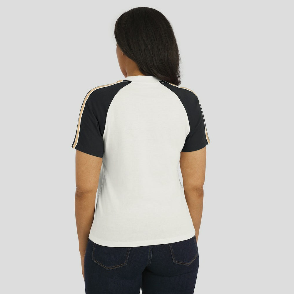 WEAR by Erin Andrews Women's Sleeve Stripe Distressed Raglan T-Shirt - New Orleans Saints T-shirts