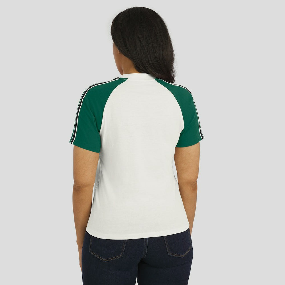 WEAR by Erin Andrews Women's Sleeve Stripe Distressed Raglan T-Shirt - New York Jets T-shirts