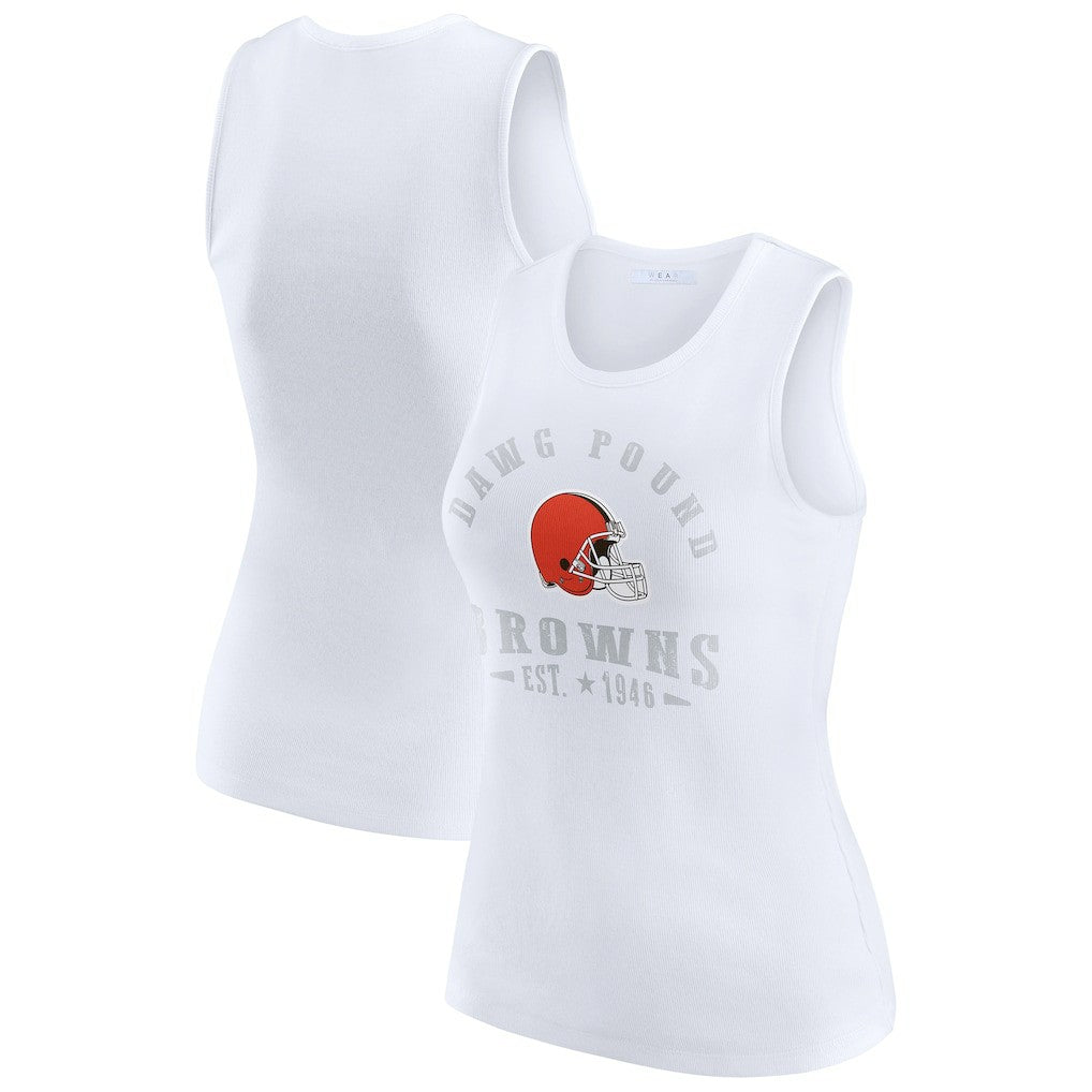 WEAR by Erin Andrews Women's Ribbed Graphic Tank Top - Cleveland Browns Tops