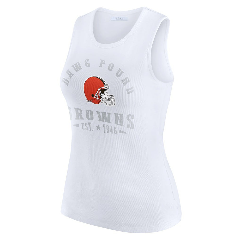 WEAR by Erin Andrews Women's Ribbed Graphic Tank Top - Cleveland Browns Tops