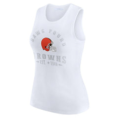 WEAR by Erin Andrews Women's Ribbed Graphic Tank Top - Cleveland Browns Tops