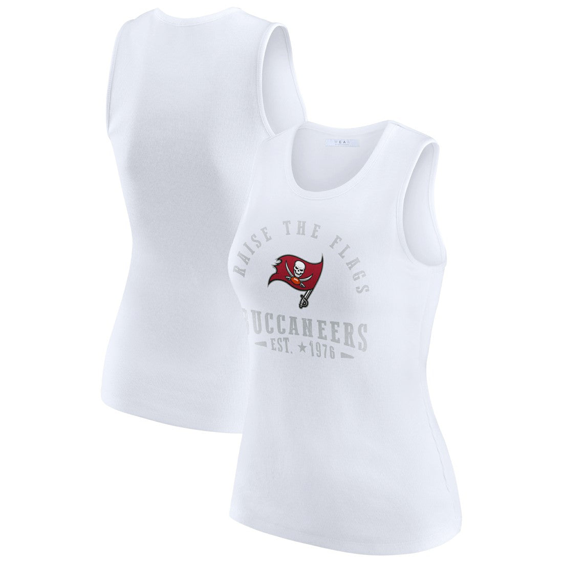 WEAR by Erin Andrews Women's Ribbed Graphic Tank Top - Tampa Bay Buccaneers Tops