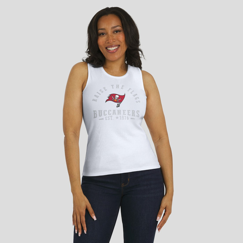 WEAR by Erin Andrews Women's Ribbed Graphic Tank Top - Tampa Bay Buccaneers Tops