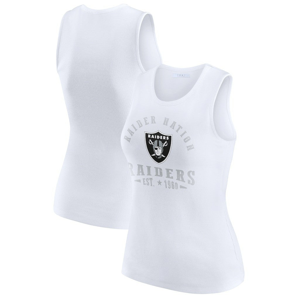 WEAR by Erin Andrews Women's Ribbed Graphic Tank Top - Las Vegas Raiders Tops