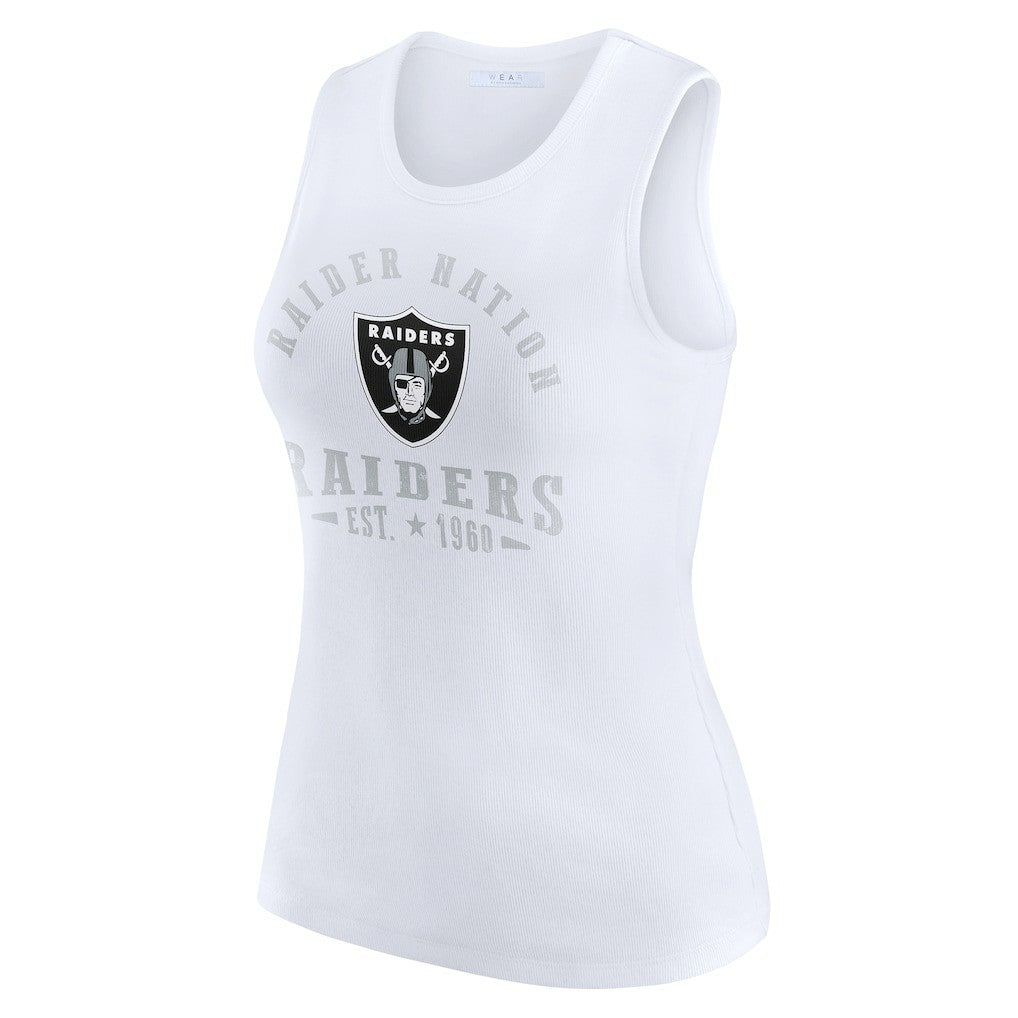 WEAR by Erin Andrews Women's Ribbed Graphic Tank Top - Las Vegas Raiders Tops