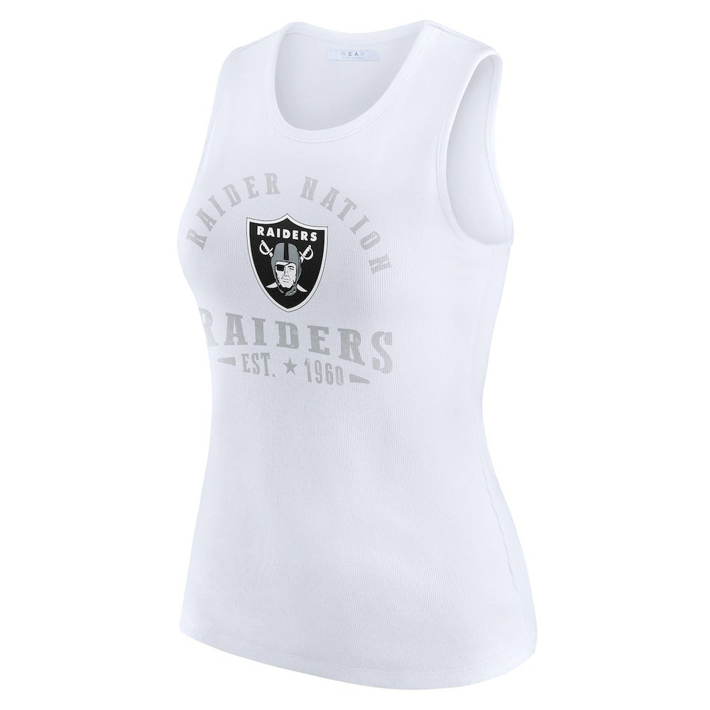 WEAR by Erin Andrews Women's Ribbed Graphic Tank Top - Las Vegas Raiders Tops