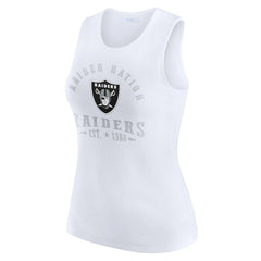 WEAR by Erin Andrews Women's Ribbed Graphic Tank Top - Las Vegas Raiders Tops