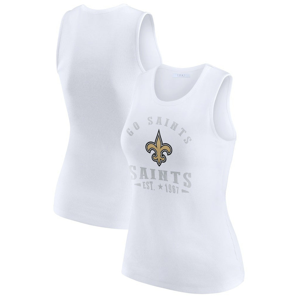 WEAR by Erin Andrews Women's Ribbed Graphic Tank Top - New Orleans Saints Tops