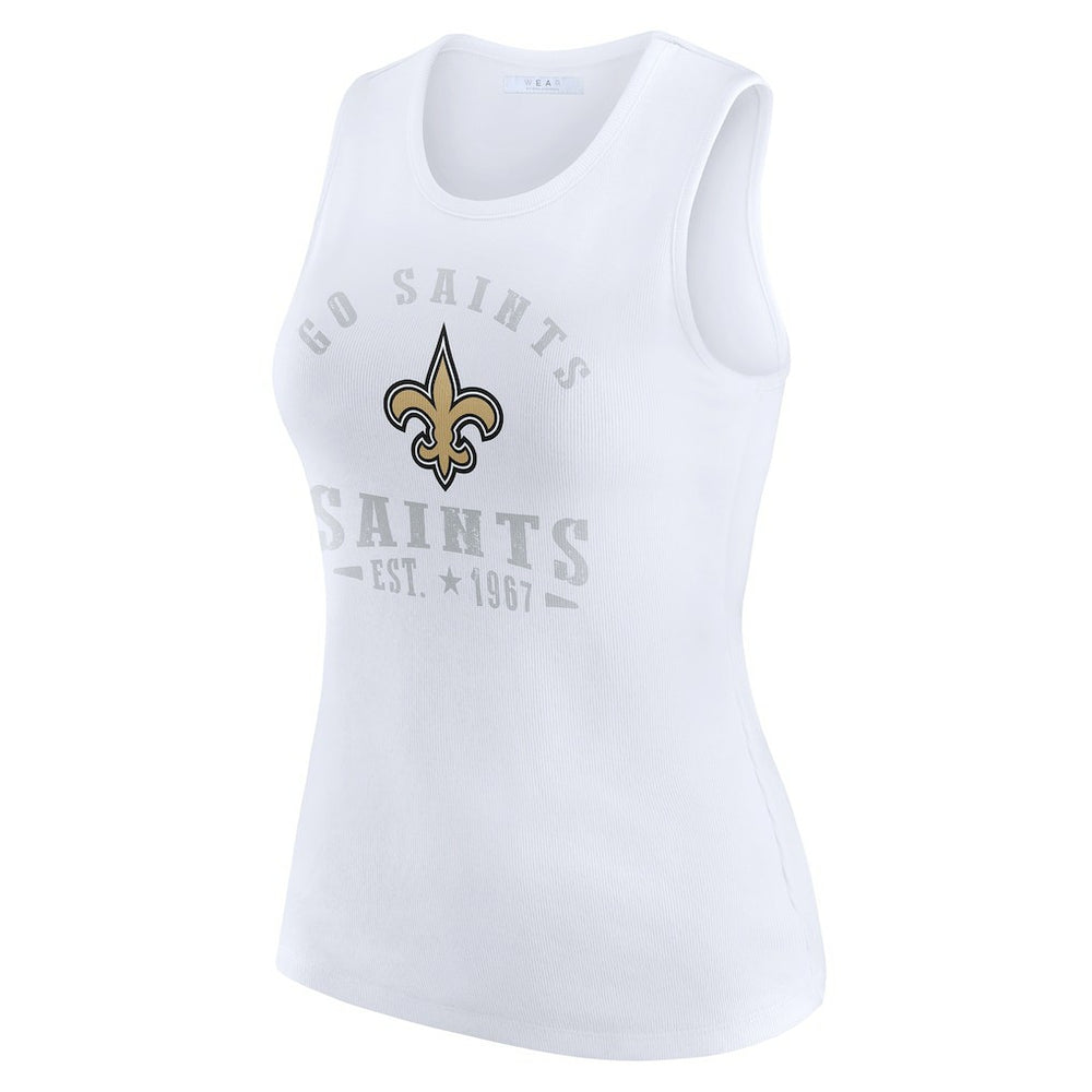 WEAR by Erin Andrews Women's Ribbed Graphic Tank Top - New Orleans Saints Tops
