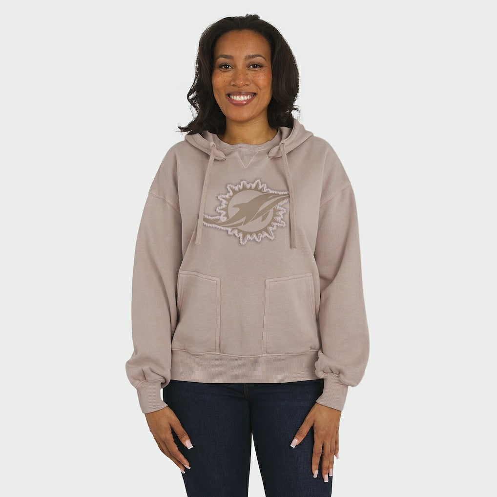 WEAR by Erin Andrews Women's Washed Pullover Crewdie - Miami Dolphins Pullover