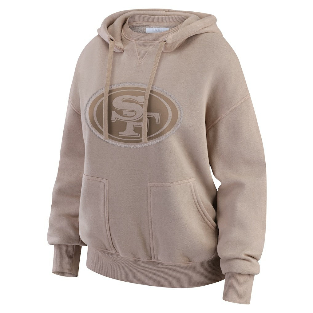 WEAR by Erin Andrews Women's Washed Pullover Crewdie - San Francisco 49ers Pullover