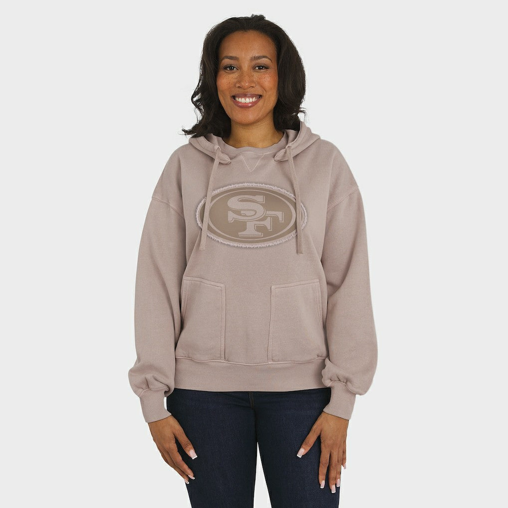 WEAR by Erin Andrews Women's Washed Pullover Crewdie - San Francisco 49ers Pullover