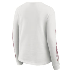 WEAR by Erin Andrews Women's Graphic Waffle Long-Sleeve T-Shirt - Washington Commanders T-shirts