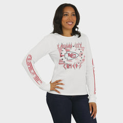 WEAR by Erin Andrews Women's Graphic Waffle Long-Sleeve T-Shirt - Kansas City Chiefs T-shirts