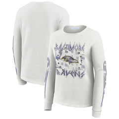 WEAR by Erin Andrews Women's Graphic Waffle Long-Sleeve T-Shirt - Baltimore Ravens T-shirts