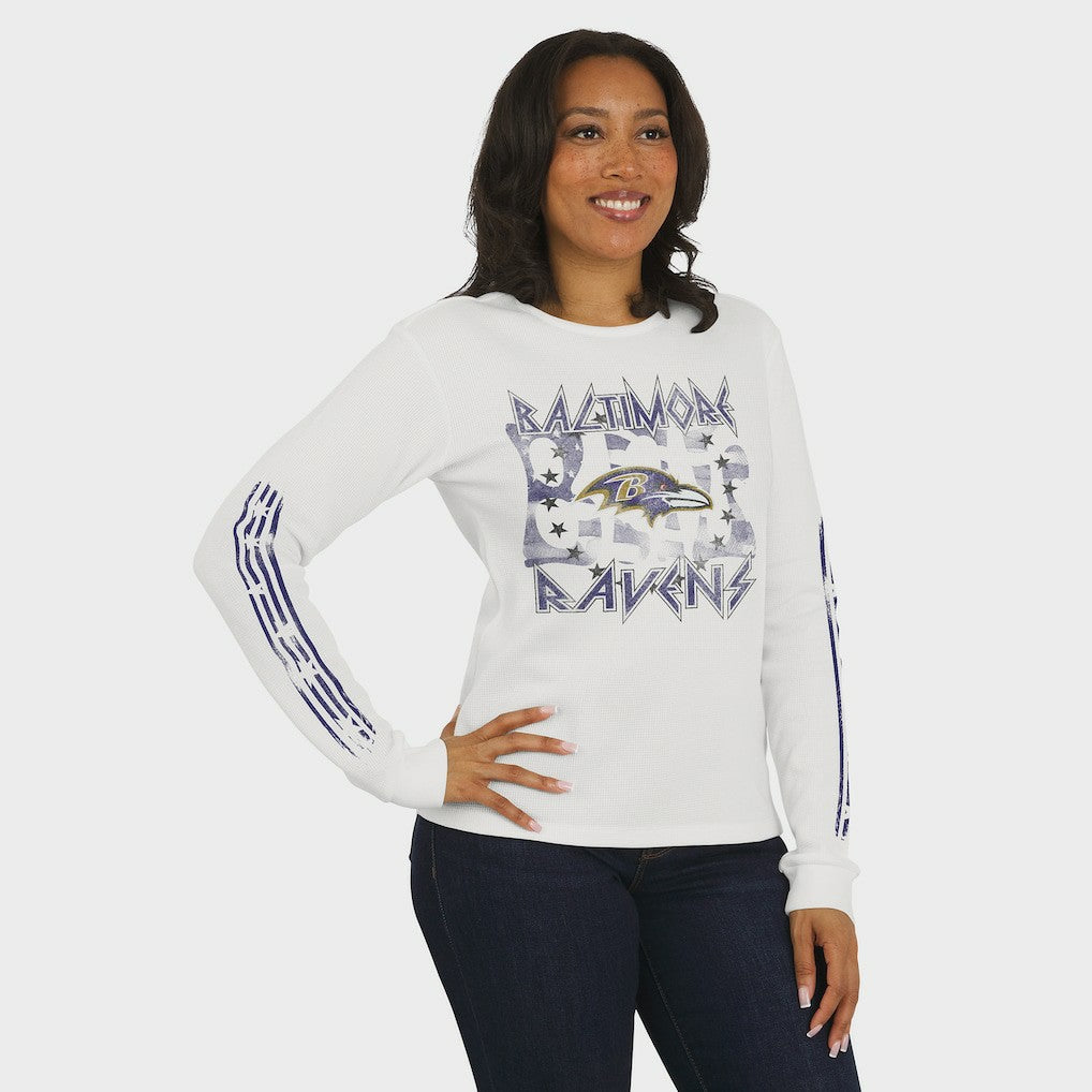 WEAR by Erin Andrews Women's Graphic Waffle Long-Sleeve T-Shirt - Baltimore Ravens T-shirts