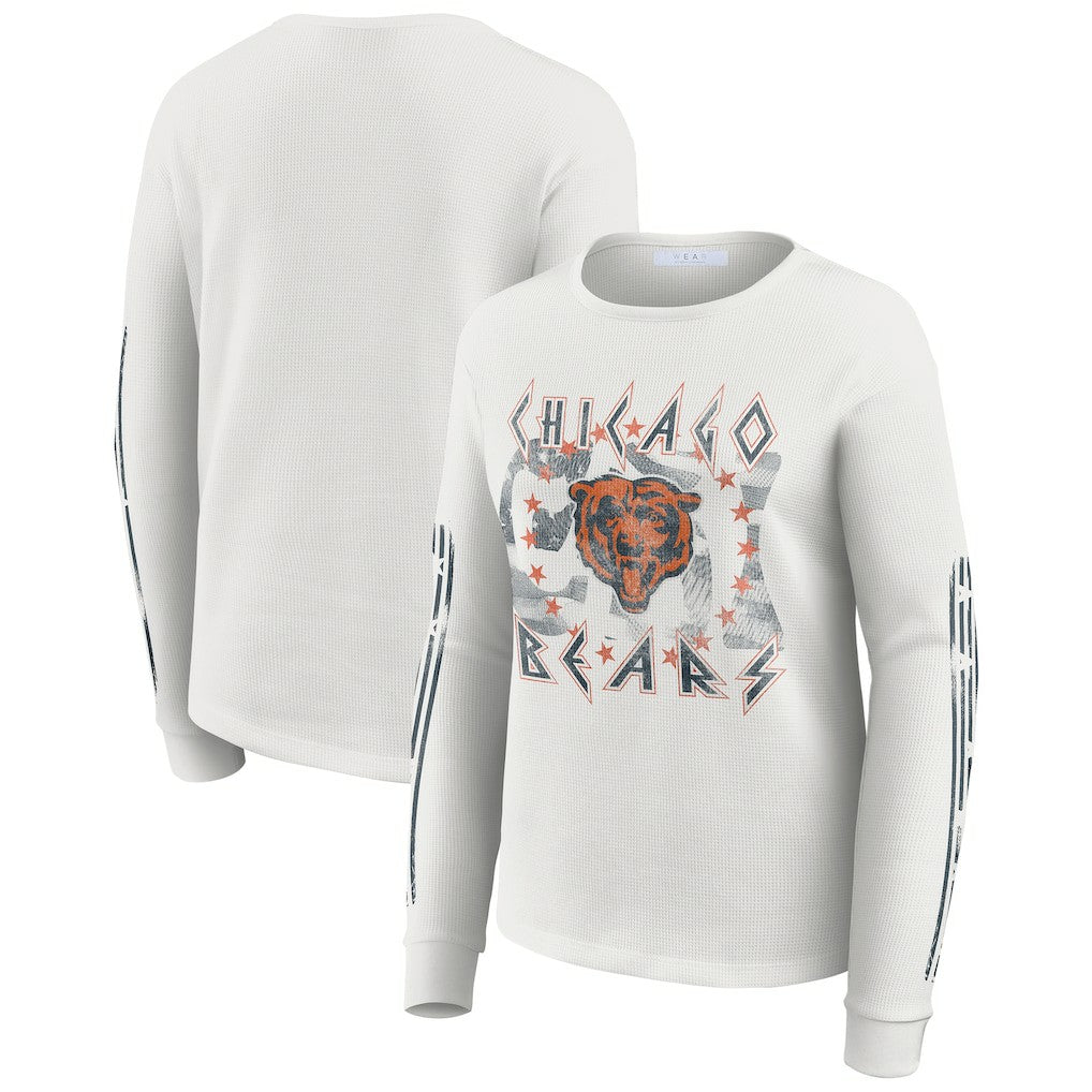 WEAR by Erin Andrews Women's Graphic Waffle Long-Sleeve T-Shirt - Chicago Bears T-shirts