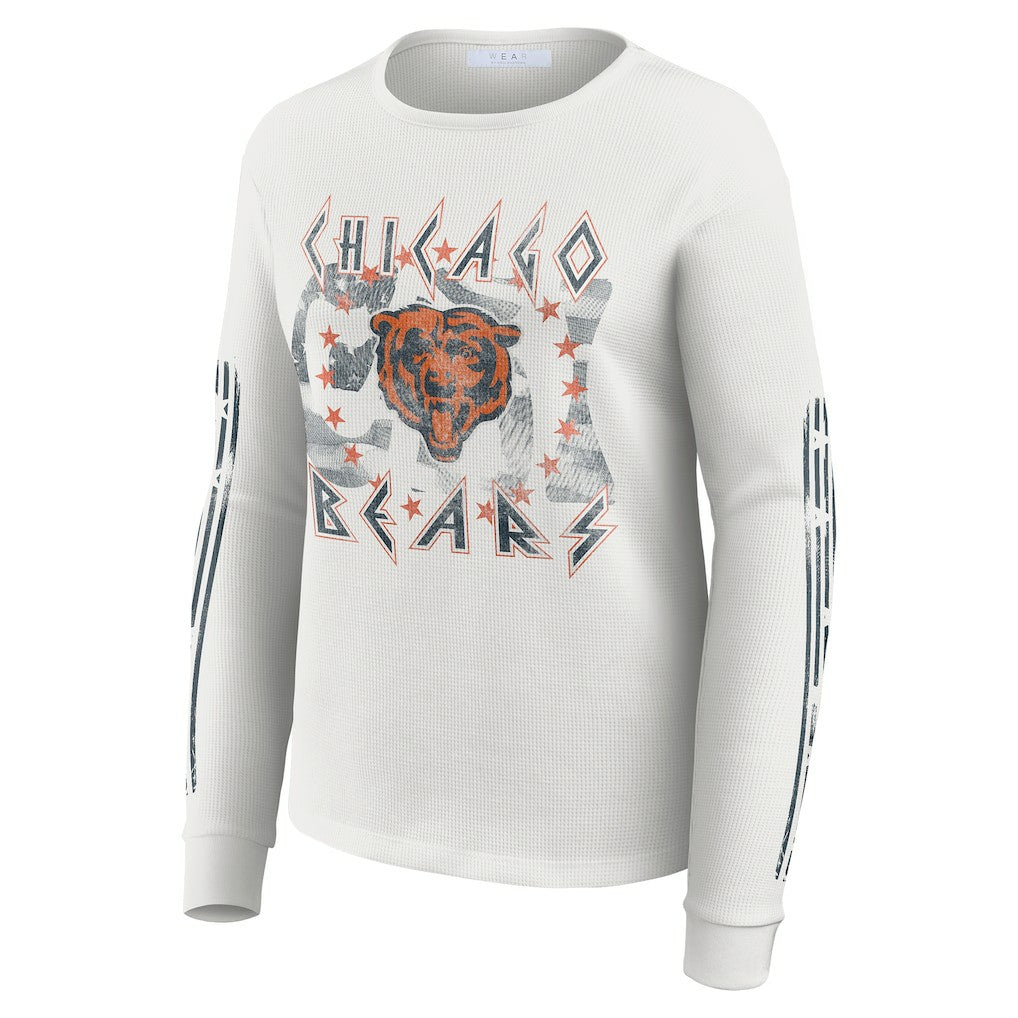 WEAR by Erin Andrews Women's Graphic Waffle Long-Sleeve T-Shirt - Chicago Bears T-shirts