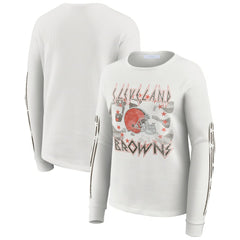 WEAR by Erin Andrews Women's Graphic Waffle Long-Sleeve T-Shirt - Cleveland Browns T-shirts