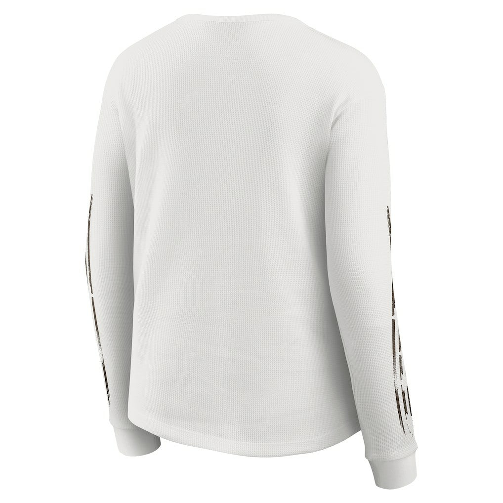 WEAR by Erin Andrews Women's Graphic Waffle Long-Sleeve T-Shirt - Cleveland Browns T-shirts