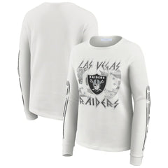WEAR by Erin Andrews Women's Graphic Waffle Long-Sleeve T-Shirt - Las Vegas Raiders T-shirts