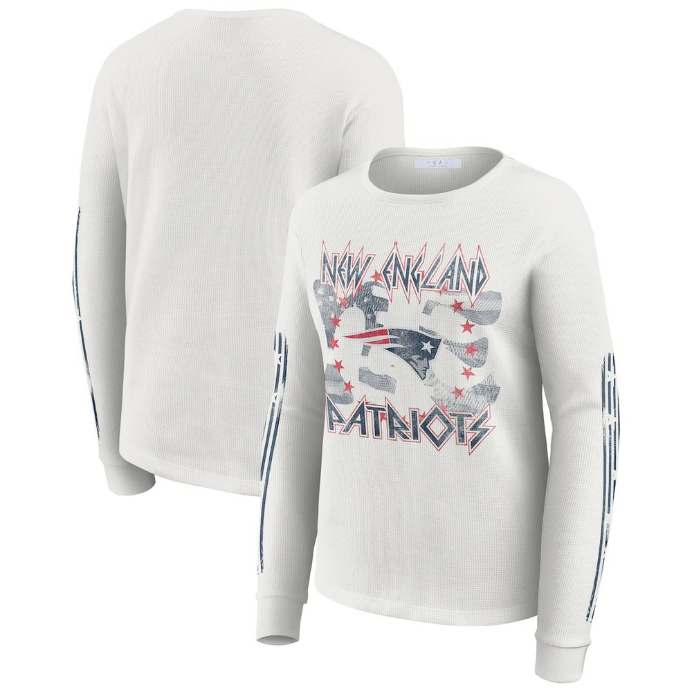 WEAR by Erin Andrews Women's Graphic Waffle Long-Sleeve T-Shirt - New England Patriots T-shirts
