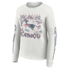 WEAR by Erin Andrews Women's Graphic Waffle Long-Sleeve T-Shirt - New England Patriots T-shirts