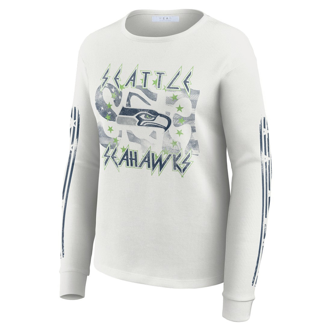 WEAR by Erin Andrews Women's Graphic Waffle Long-Sleeve T-Shirt - Seattle Seahawks T-shirts