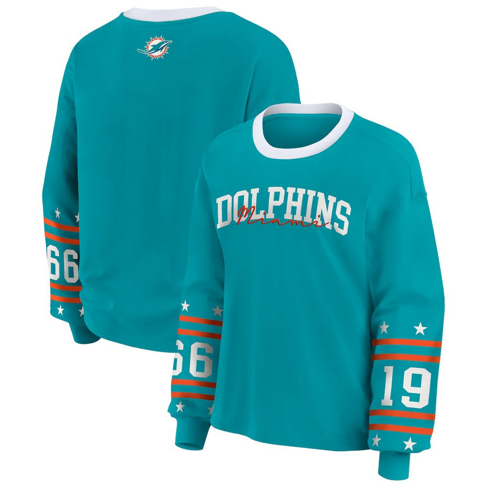 WEAR by Erin Andrews Women's Sport Long-Sleeve T-Shirt - Miami Dolphins T-shirts