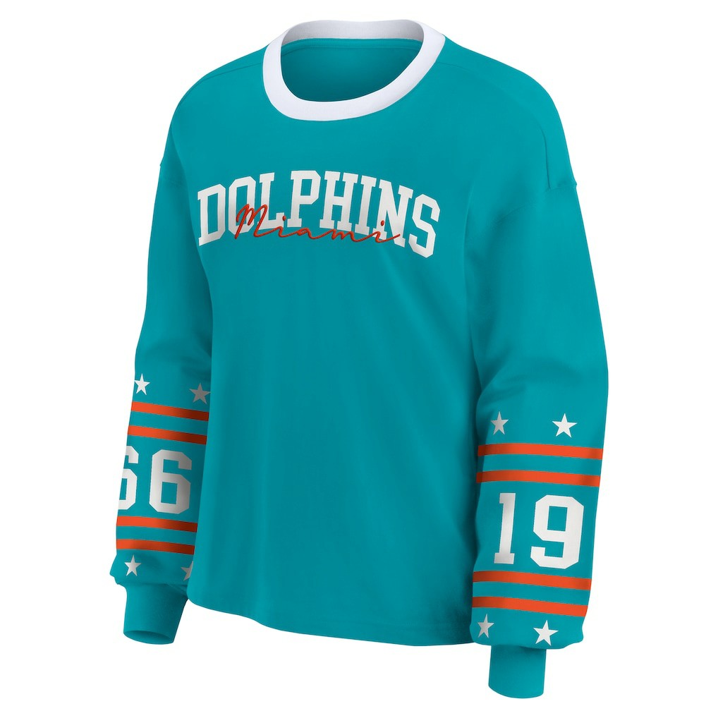 WEAR by Erin Andrews Women's Sport Long-Sleeve T-Shirt - Miami Dolphins T-shirts