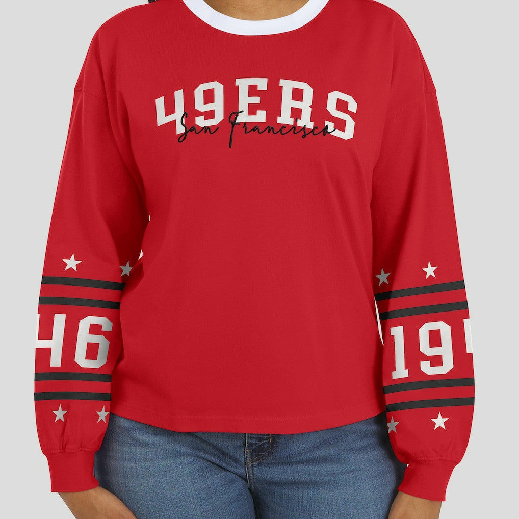 WEAR by Erin Andrews Women's Sport Long-Sleeve T-Shirt - San Francisco 49ers T-shirts
