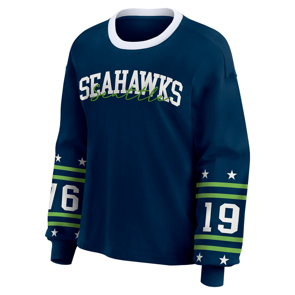 WEAR by Erin Andrews Women's Sport Long-Sleeve T-Shirt - Seattle Seahawks T-shirts