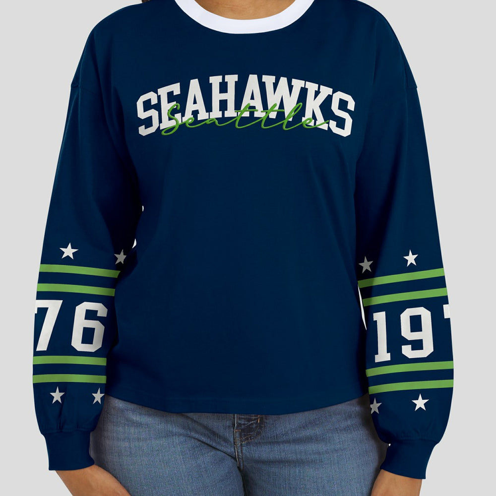 WEAR by Erin Andrews Women's Sport Long-Sleeve T-Shirt - Seattle Seahawks T-shirts