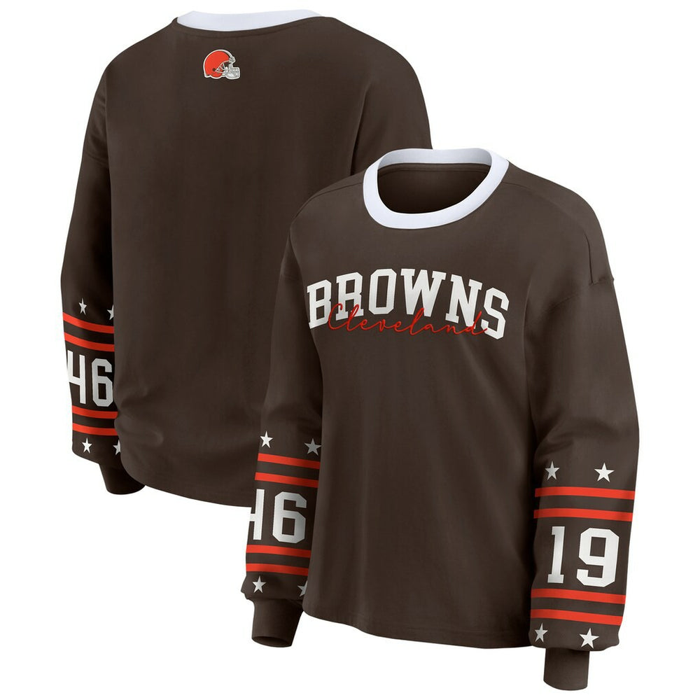 WEAR by Erin Andrews Women's Sport Long-Sleeve T-Shirt - Cleveland Browns T-shirts