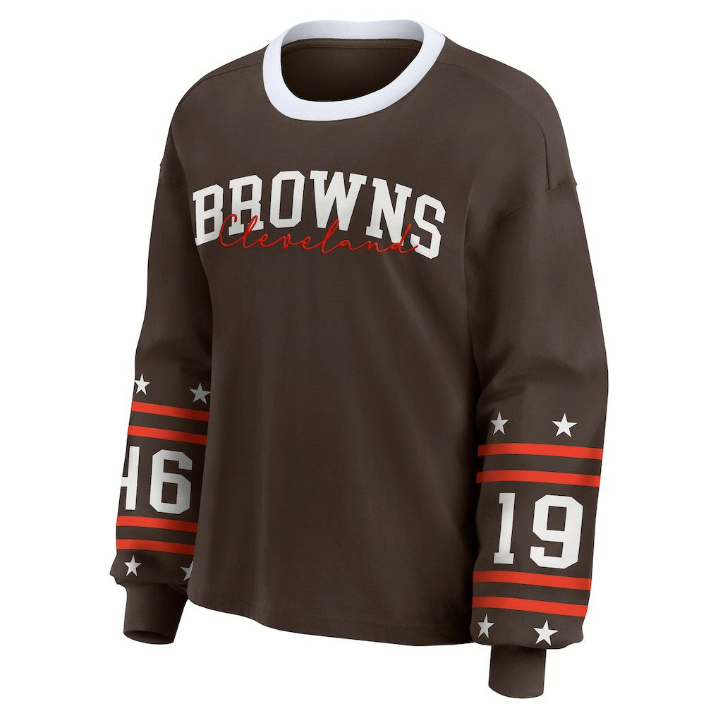 WEAR by Erin Andrews Women's Sport Long-Sleeve T-Shirt - Cleveland Browns T-shirts