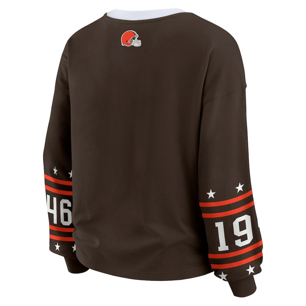 WEAR by Erin Andrews Women's Sport Long-Sleeve T-Shirt - Cleveland Browns T-shirts