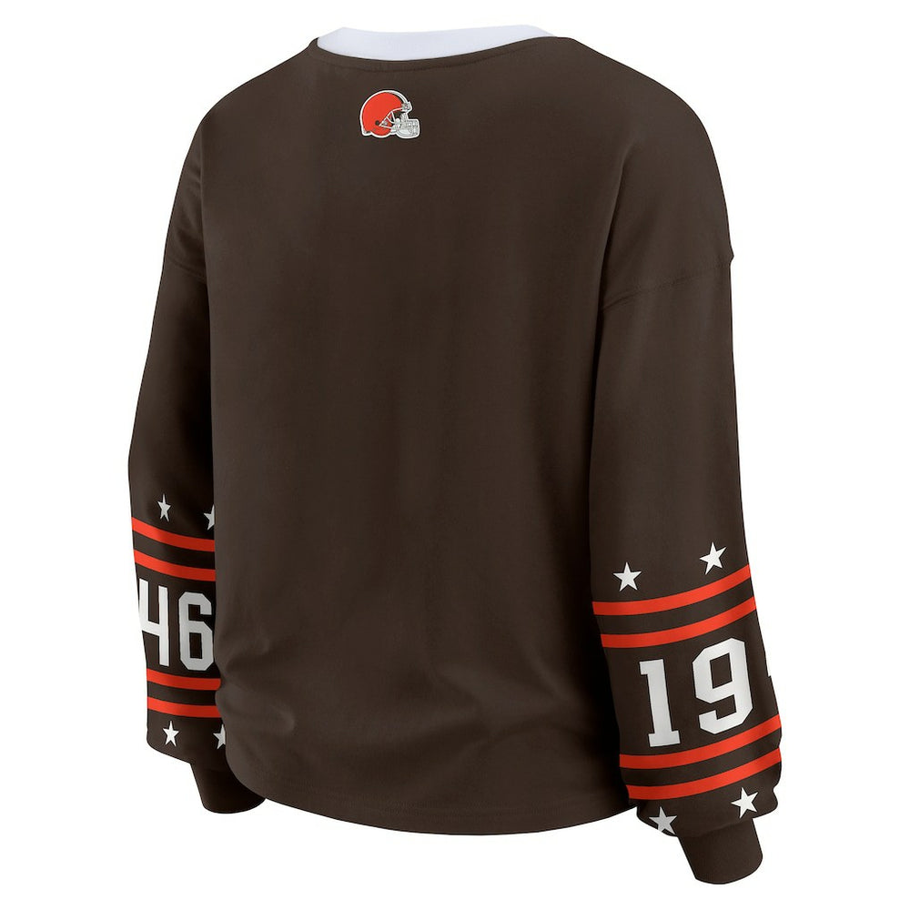 WEAR by Erin Andrews Women's Sport Long-Sleeve T-Shirt - Cleveland Browns T-shirts