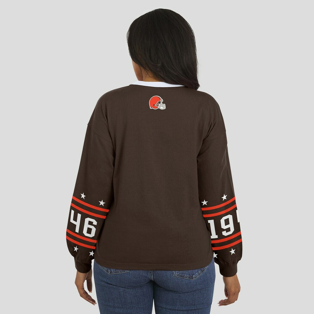 WEAR by Erin Andrews Women's Sport Long-Sleeve T-Shirt - Cleveland Browns T-shirts