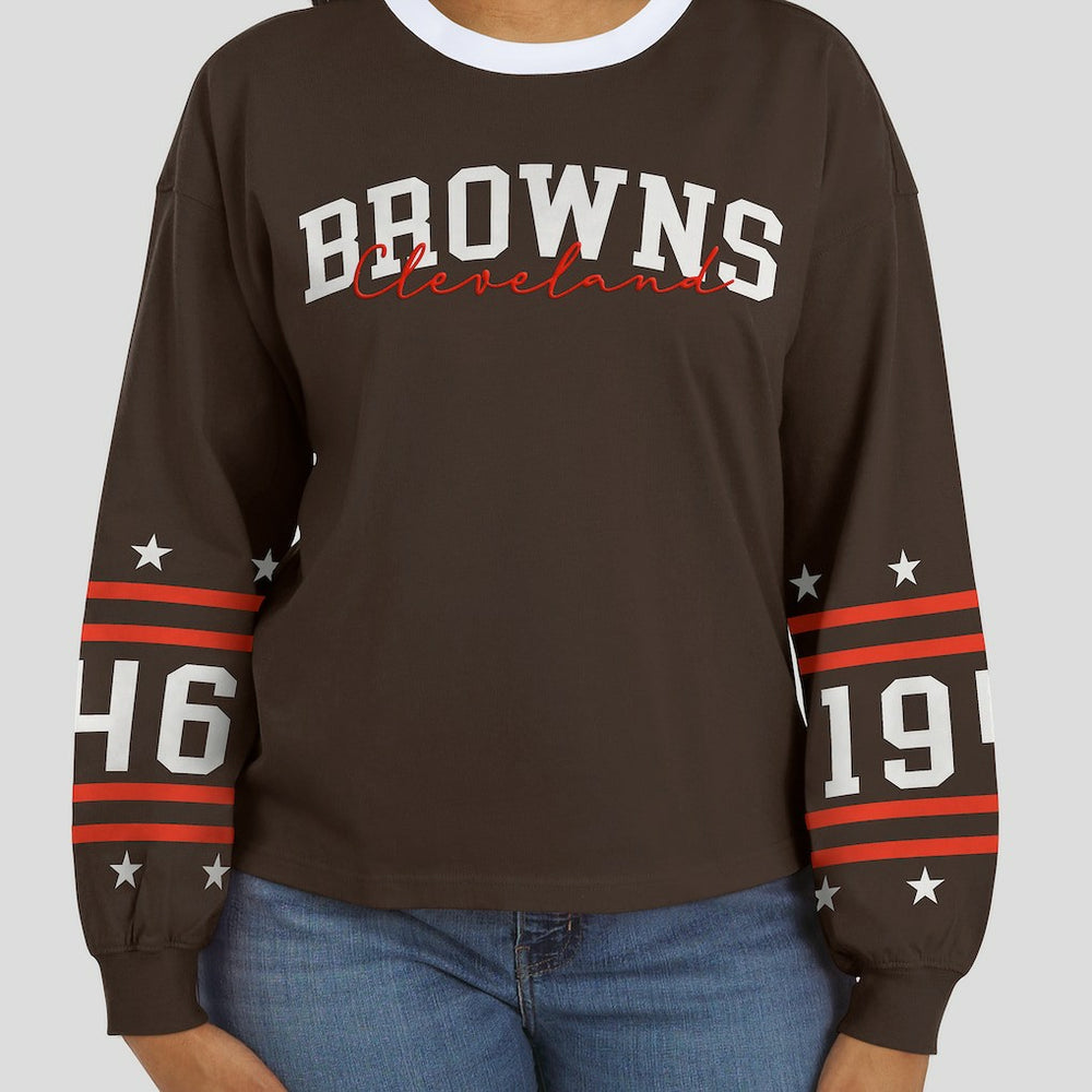WEAR by Erin Andrews Women's Sport Long-Sleeve T-Shirt - Cleveland Browns T-shirts
