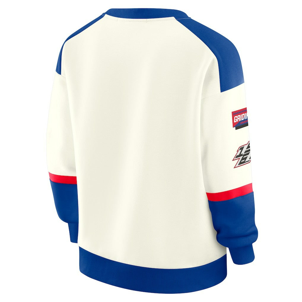 WEAR by Erin Andrews Women's Racing Crew V-Neck Sweatshirt - Buffalo Bills Sweatshirts