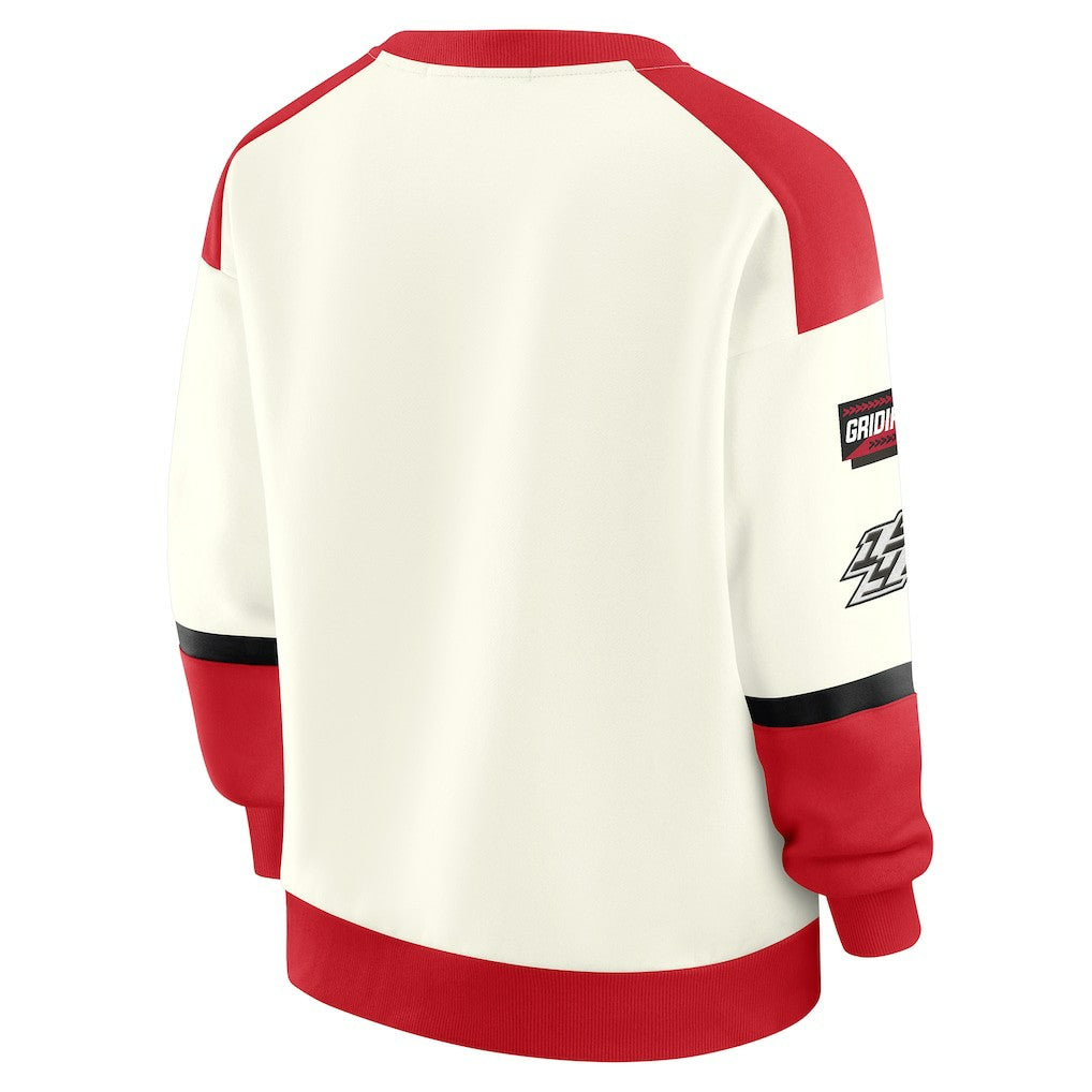 WEAR by Erin Andrews Women's Racing Crew V-Neck Sweatshirt - San Francisco 49ers Sweatshirts